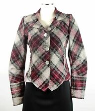 SONIA FORTUNA Firenze Blazer Giacca Tartan Lana Cotta Wool TailoIed T42 D36 F38