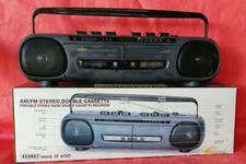 STEREO ST600 GBC DOUBLE CASSETTE RECORDER PORTABLE AM/FM RADIO PORTATILE VINTAGE