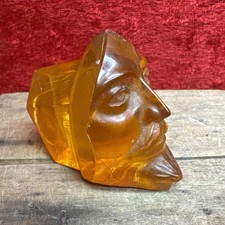 ✨ Barn Find ✨ 1950~1952 DeSoto Hood Ornament Conquistador Amber Lucite Face