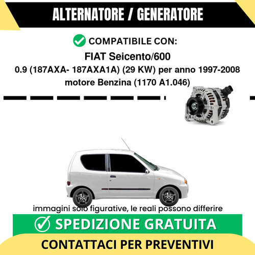 Alternatore fiat seicento - alternatore, seicento/600