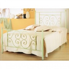 LETTO UNA PIAZZA E MEZZO IN FERRO BATTUTO MODELLO FIRENZE VERDE DECAPE'800