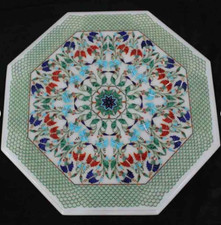 42 Zoll Achteck Marmor Sofa Mitteltisch Intarsien Floral Kunst Wohnzimmer Möb...