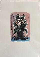 Eliano Fantuzzi litografia colorata a mano Vaso di Fiori 50x35 firmata 31/60