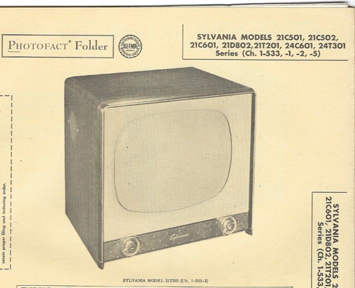 1956 sylvania 21c501 - sylvania, tv