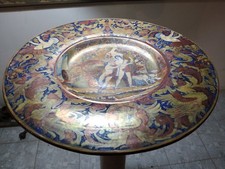 Piatto Da Parata Prof A. Santarelli gualdo tadino inizi 900 46cm Da Restaurare