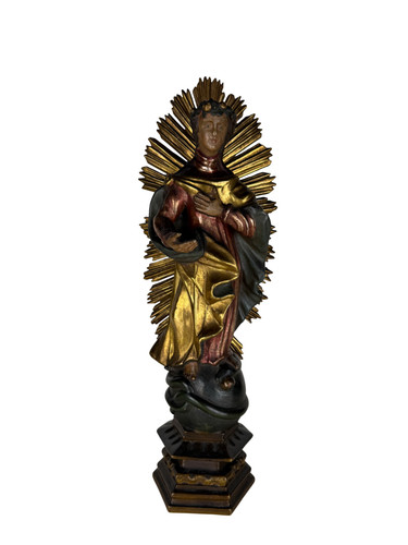 Statua legno policromo - statua,