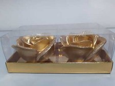 Set 2pz candele a rosa dorate