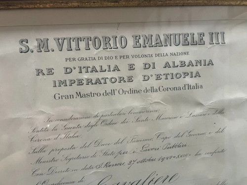 Cavaliere attestato vittorio - attestato,