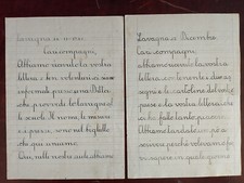 COPPIA DI LETTERE SCOLARESCA LAVAGNA 1947 GENOVA 3^ CLASSE PER ALTRA SCUOLA SUD