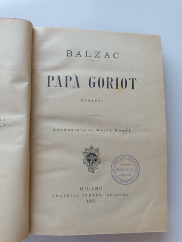 Papa goriot balzac - goriot, edizione 