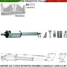 PISTONE CANCELLO ELETTR. 220 V CORSA STELO 400 MM RICAMBIO ANTA DA 2,5 MT CHIAVE
