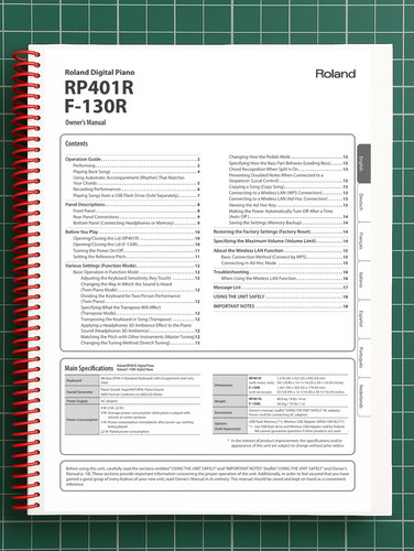 Roland 130r manuale - f-130r, —
