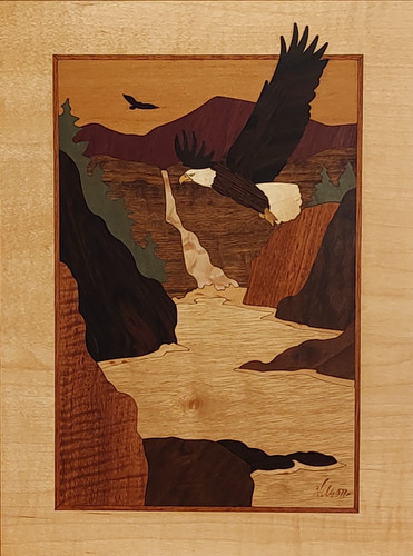 Quadro intarsiato fiume hudson - quadro,