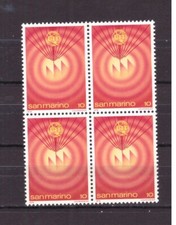 Francobolli San Marino 1978 UIT Telecomunicazioni 10 L MNH QUARTINA SAS1007