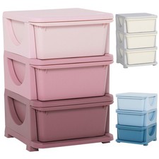 HOMCOM Cassettiera per Bambini Organizer Giocattolo con Tre Cassetti
