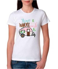 t-shirt donna stampa "home is