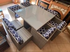 tavolo da esterno grigio da 4 a 8 posti a scomparsa compact 118 x 118 x 74 cm