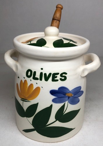 Antico vaso olive ceramiche - olive,