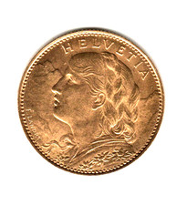 10 FRANCHI  ORO  SVIZZERA