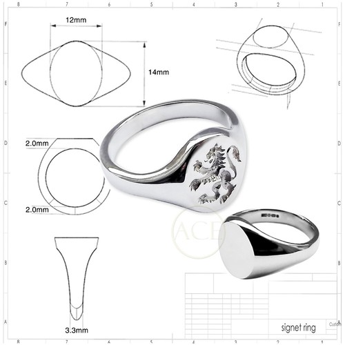 Anello sigillo leone rampante