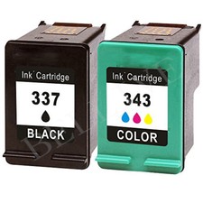 2 CARTUCCE PER HP 337 HP 343 DeskJet 5940 6940 C9364E Photosmart c4180 d5160 BL