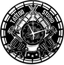 | Orologio Da Parete Tattoo Studio | Arredo Tematico per Studi Professionali | D