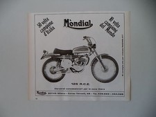 advertising Pubblicità 1972 MOTO MONDIAL 125 RCE