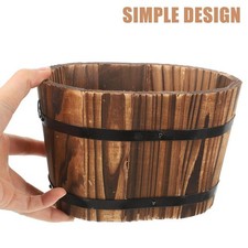 Fioriera a botte di legno