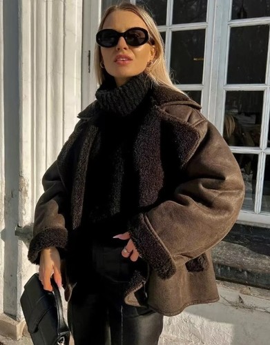Zara double face marrone - face,