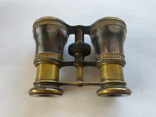 Antique Opera Glasses Theatre Glasses Meder Leipzig Dark Mother of Pearl Abalone