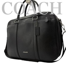 COACH 538A Valigetta Business Pelle Nera Grande Logo Vintage dal Giappone