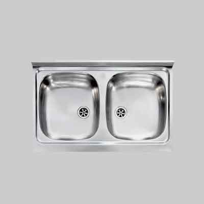 Lavello inox due vasche - due, 80x50