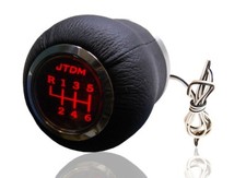 ALFA   Pomello di cambio in pelle retroilluminato  6 velocità led rosso