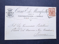 Storia postale cartolina 900 Usata-FONTANAFREDDA-BAROLO-ALBA-Casa EDI-MIRAFIORE