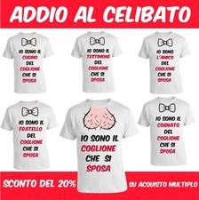 T-SHIRT MAGLIA KIT  ADDIO AL CELIBATO DIVERTENTE SPOSO MATRIMONIO ADDIO NUBILATO