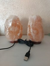 Set  2 Lampade Di Sale Rosa Dell'Himalaya