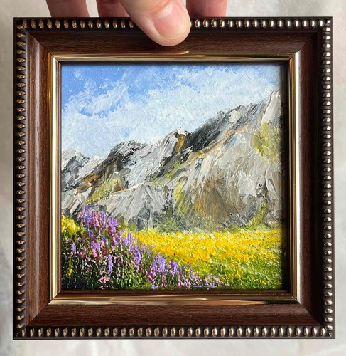 Montagne dipinto olio - montagne,