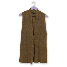 Gilet Ralph Lauren lungo marrone con bottone centrale - Taglia M donna