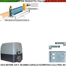 Motore 230 V Ricambio Cancello Scorrevole 6 Q.li Compatibile Fadini Came Beninca