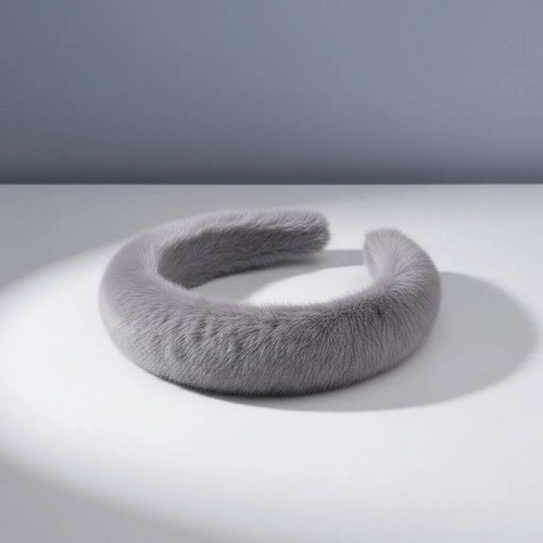 Cerchietto pelliccia grigio - cerchietto,