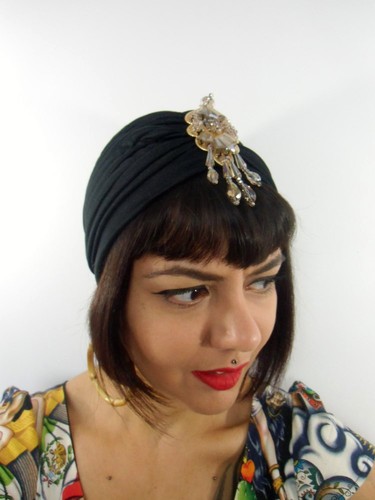 Cappello turbante nero - cappello,