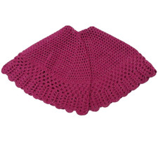 SCIALLE Mantella lana UNCINETTO  Fatto a mano  - Lana Fucsia Lamè multicolor