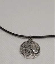 Collana in corda Unisex con Charm Ciondolo in zircone Color Argento Sole 