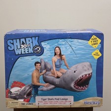 Galleggiante NiB Bestway Discovery Shark 30a settimana squalo tigre piscina salotto lungo 7'