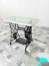 TAVOLINO IN GHISA "SINGER" COMPLETO CON PIANO TAVOLO IN MARMO/VETRO SCONTO 10%