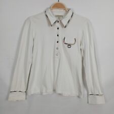 Polo Burberry a Manica Lunga Bianca Taglia 42 Taglia L