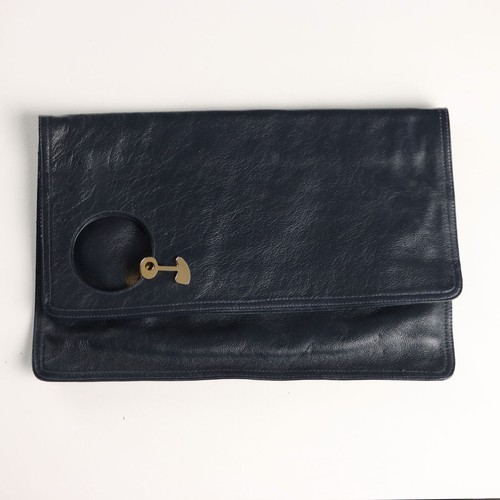Pochette vintage pelle blu - pochette,