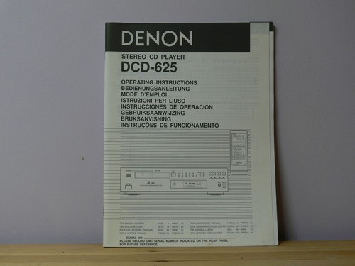 Denon dcd 625 manuale - dcd-625, di