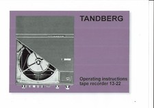 Tandberg  Bedienungsanleitung user / owners manual  für 13-22 englisch  Copy