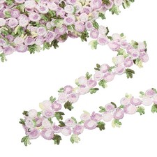 Nastro in pizzo bianco viola